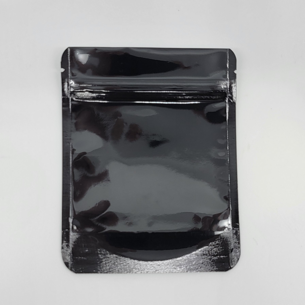Custom Mylar Bag - 4x5 - Gloss - Black/Clear - Round Corners