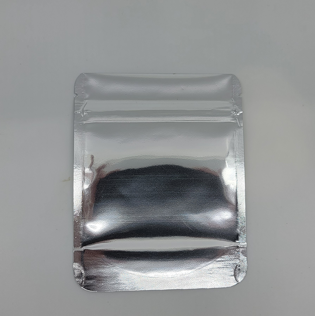 Custom Mylar Bag - 4x5 - Gloss - Silver/Clear - Round Corners