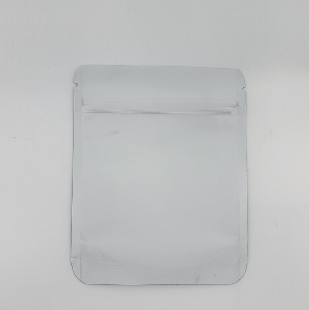 Custom Mylar Bag - 4x5 - Matte - White/Clear - Round Corners