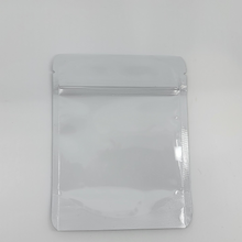Load image into Gallery viewer, Custom Mylar Bag - 4x5 - Gloss - White/Clear - Round Corners
