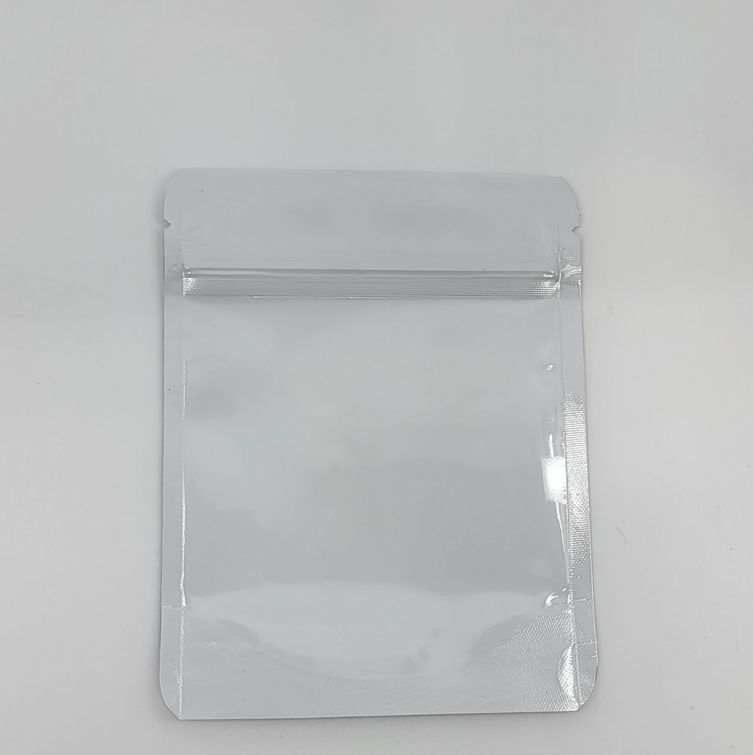 Custom Mylar Bag - 4x5 - Gloss - White/Clear - Round Corners