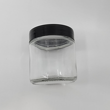 Load image into Gallery viewer, Custom Glass Jar - 3oz - Black Lid
