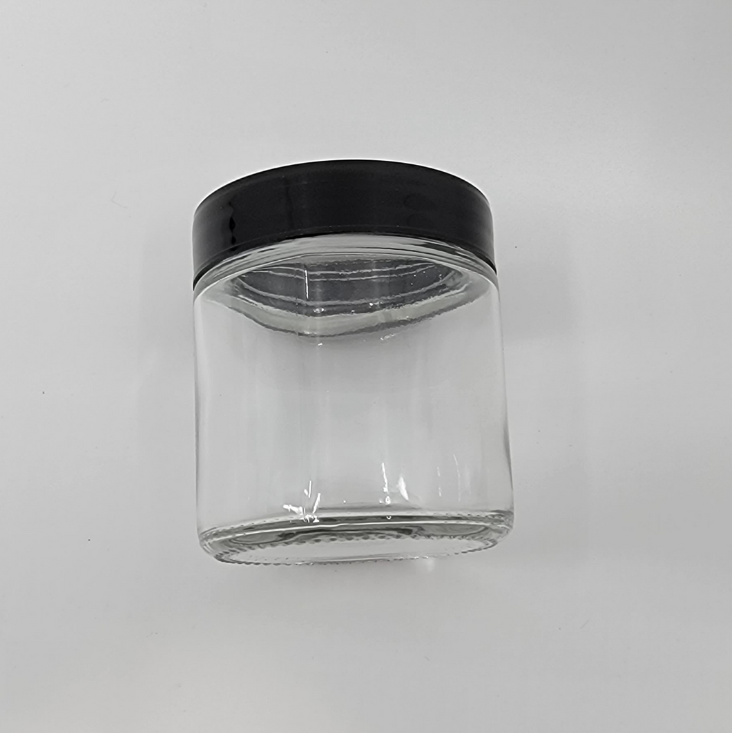 Custom Glass Jar - 3oz - Black Lid