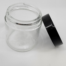 Load image into Gallery viewer, Custom Glass Jar - 3oz - Black Lid
